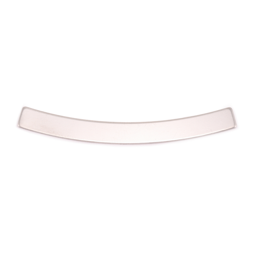 Metal Stamping Blanks Nickel Silver Curved Rectangle Bar, 40mm (1.57") x 4mm (.16"), 24g